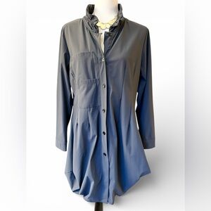 NWOT Jason Dress Women’s Grey Peplum ButtonUp Tunic/Jacket | Size M | Collar